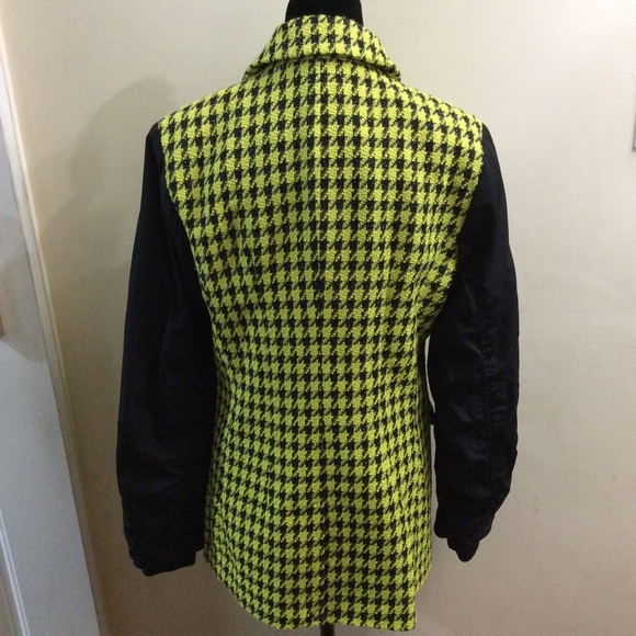 NWT Circus NY unique funky bold Sulphur Spring Houndstooth Blazer Bomber - Picture 5 of 16